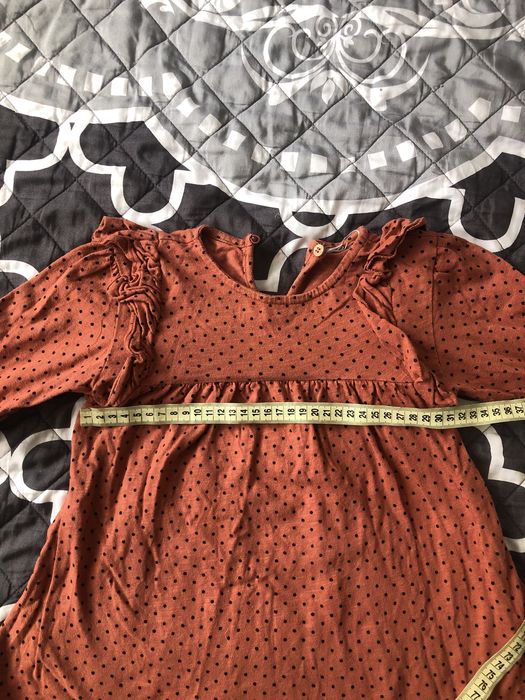 Sukienka/ tunika długi rękaw brązowa rozmiar 110/116