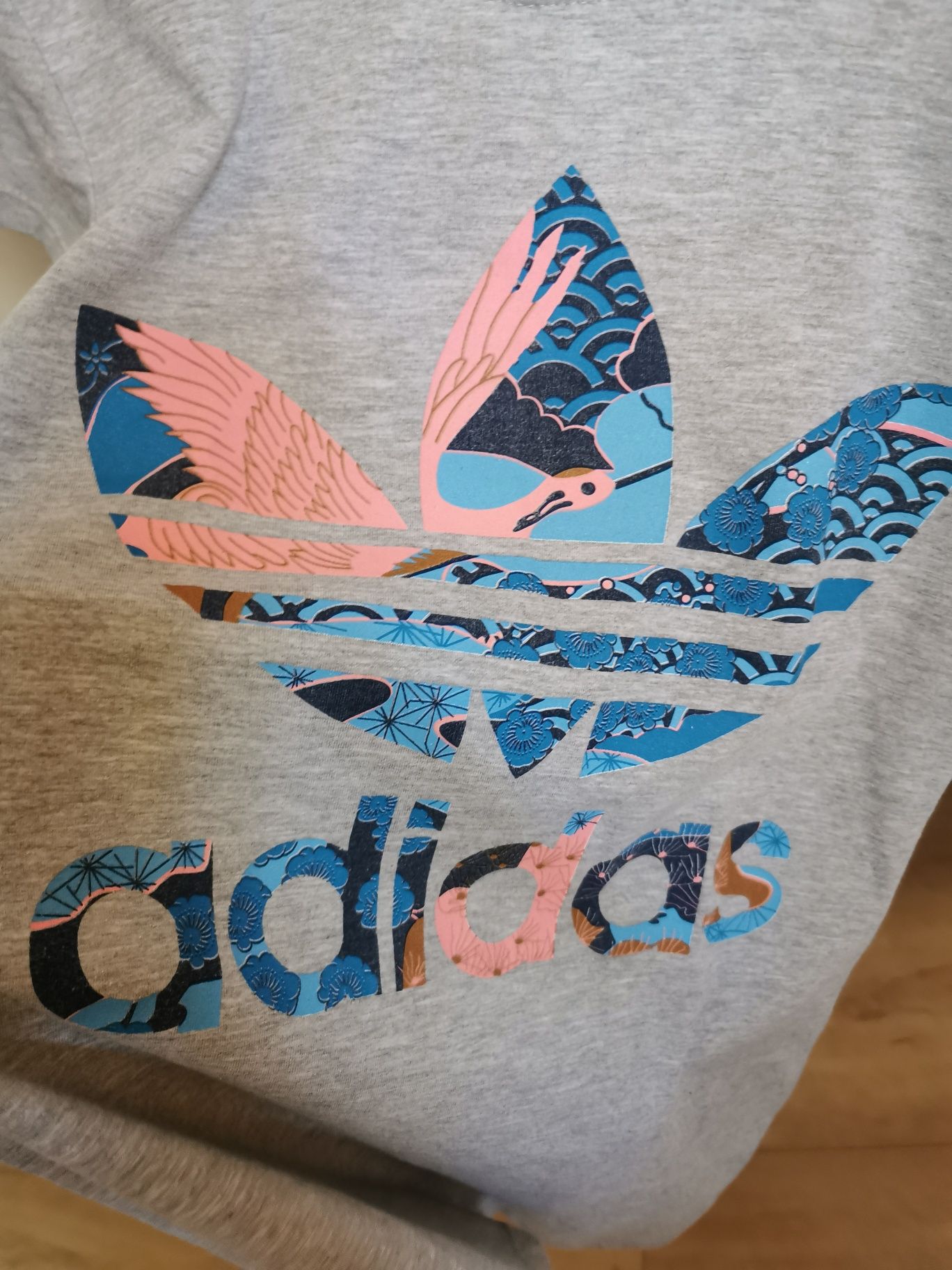 Bluzka koszulka krótki rękaw damska młodzieżowa 36 S adidas szara