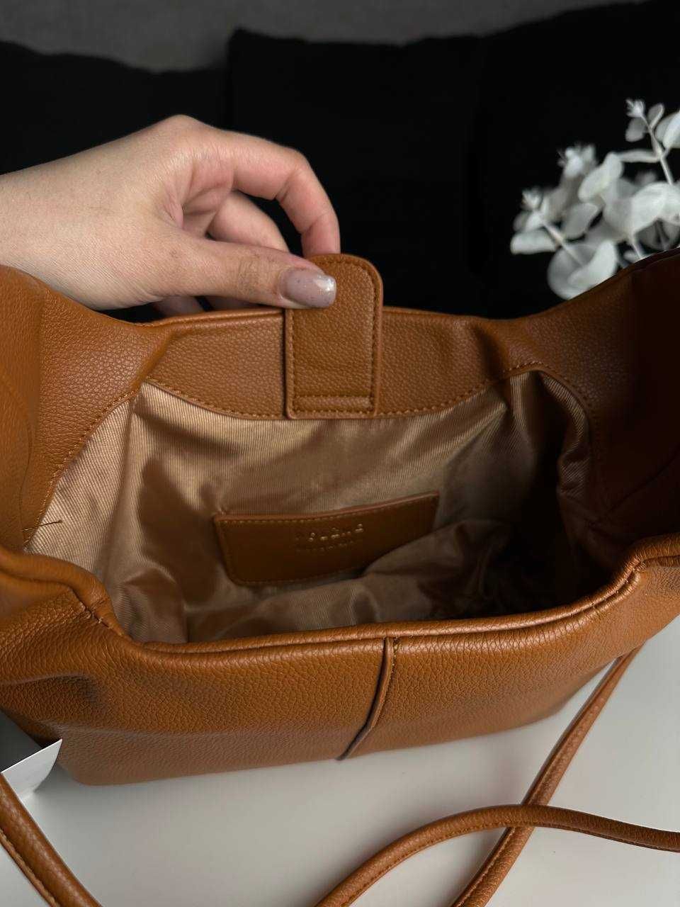 Шкіряна сумка Polene Beri  , коричнева сумка