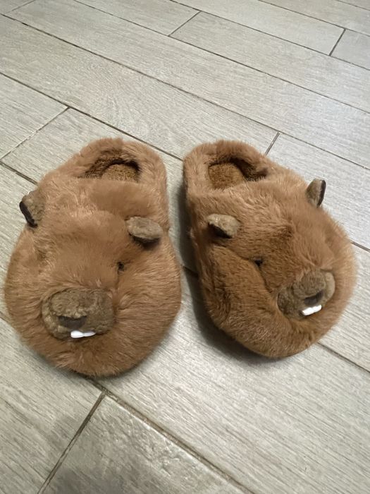 Теплые меховые тапочки
