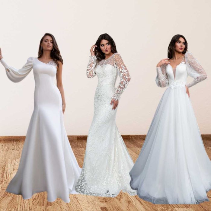 Vestidos de Noiva Baratos e lindíssimos. Loja Física Rossy Noivas Gaia