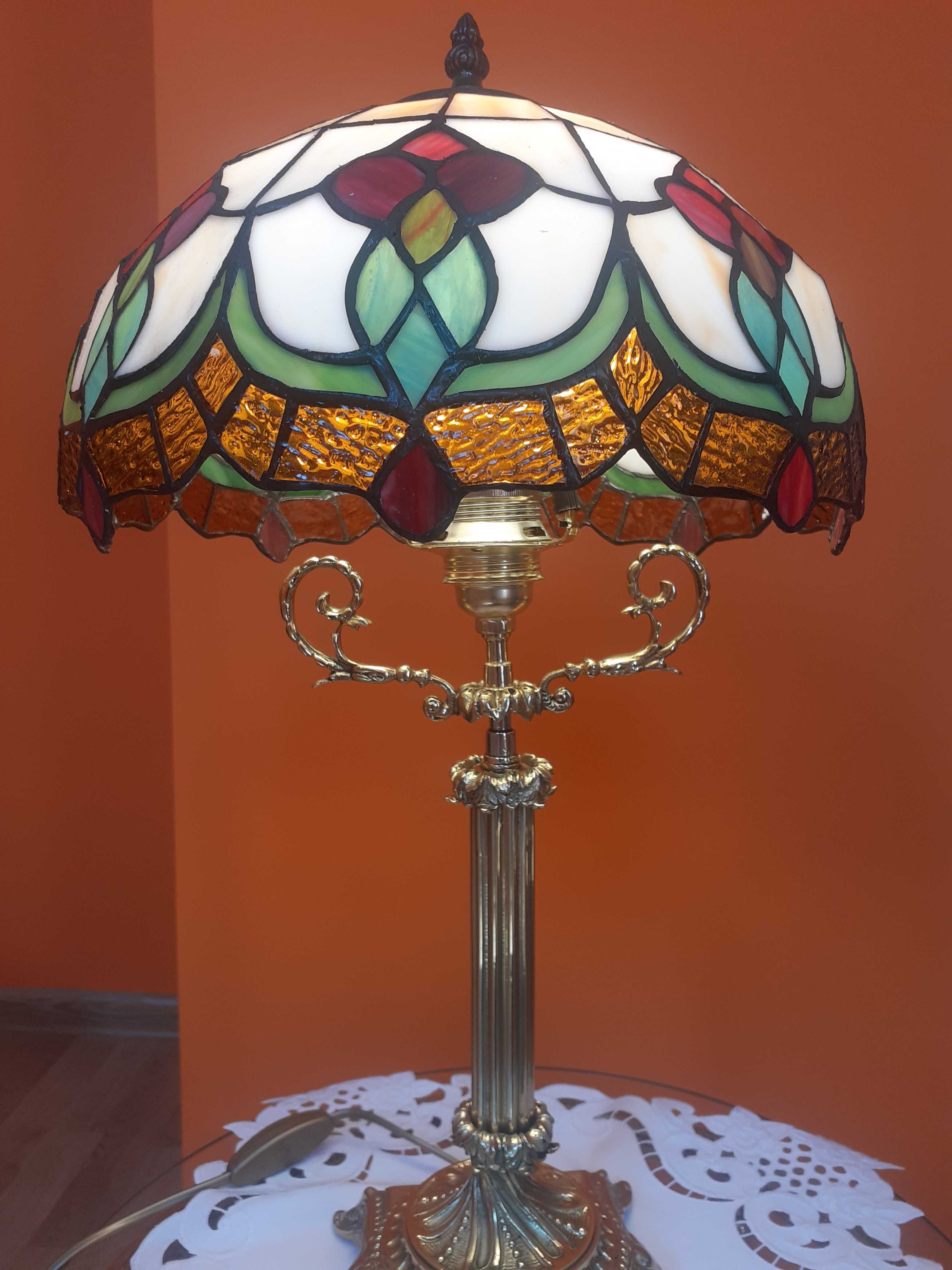 Zabytkowa lampa witraż vintage powstała do 1945r