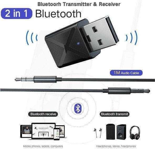 2 в 1 Bluetooth V5.0 KN-320 Аудио Передатчик Приемник