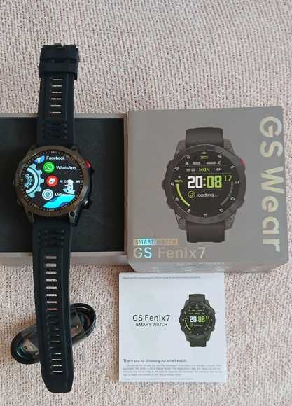 Smartwatch GS Fenix 7 , 1,5 cala ekran HD ,Pomiar Cukru we krwi
