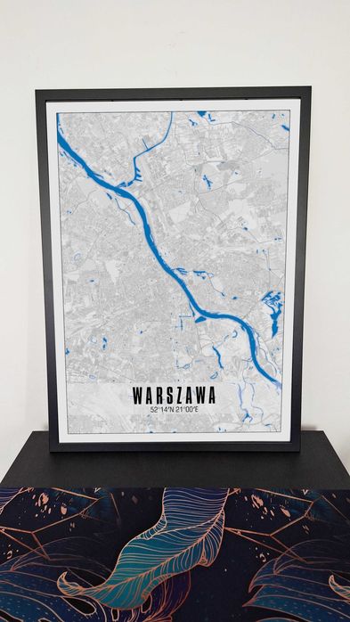 Mapy Plakaty - Warszawa Kraków Poznań Gdańsk Wrocław - Format B2