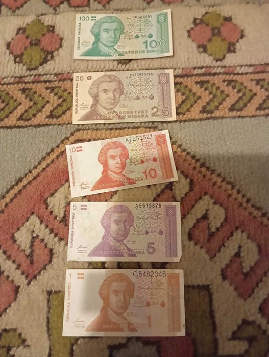 Colecção de notas da Croacia 1991