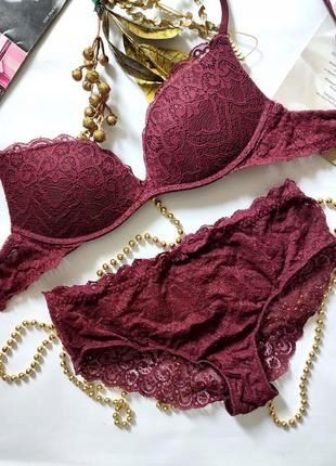 Intimissimi biustonosz Gioia super push up koronka 4B/85B bordowy