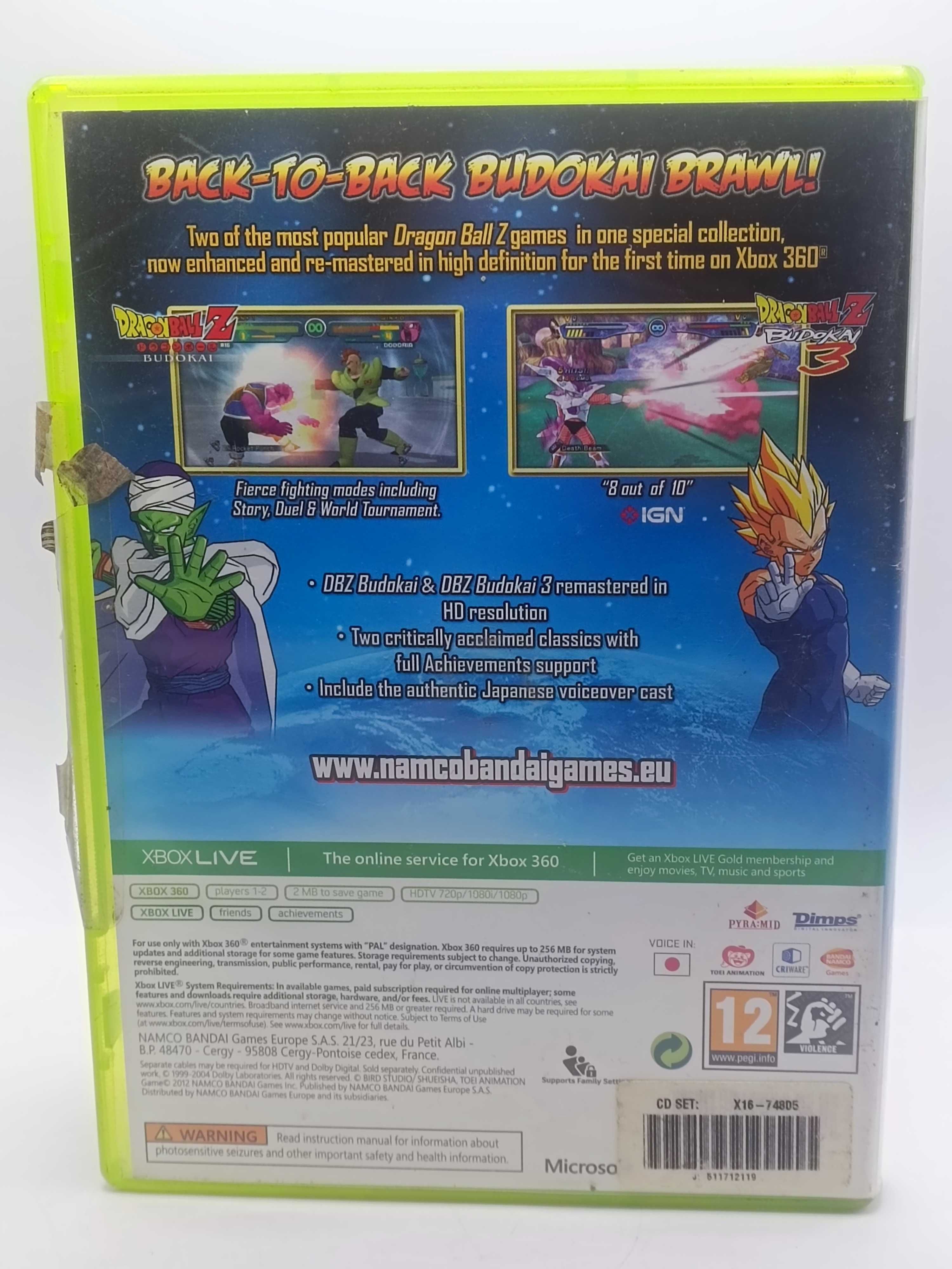 GRA Dragon Ball Z Budokai Hd Collection Na Xbox 360  2827/07