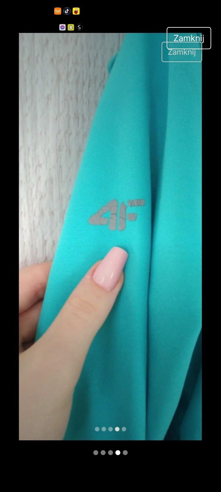 niebieska przeciwdeszczowa kurtka 4f