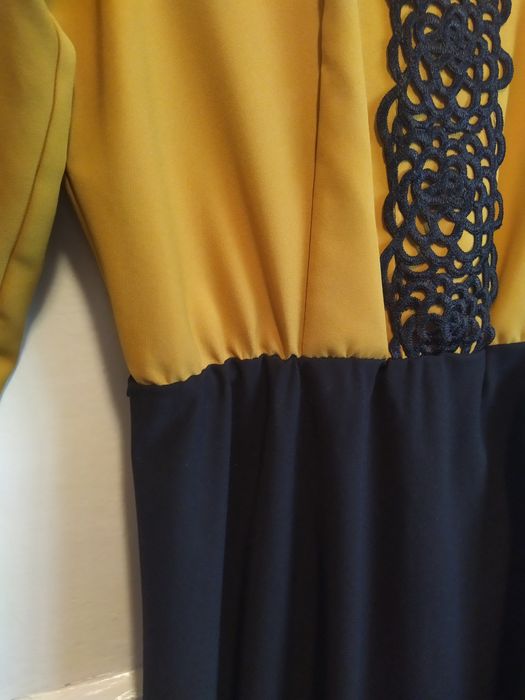 Плаття комбіноване з кружевом. Рута С