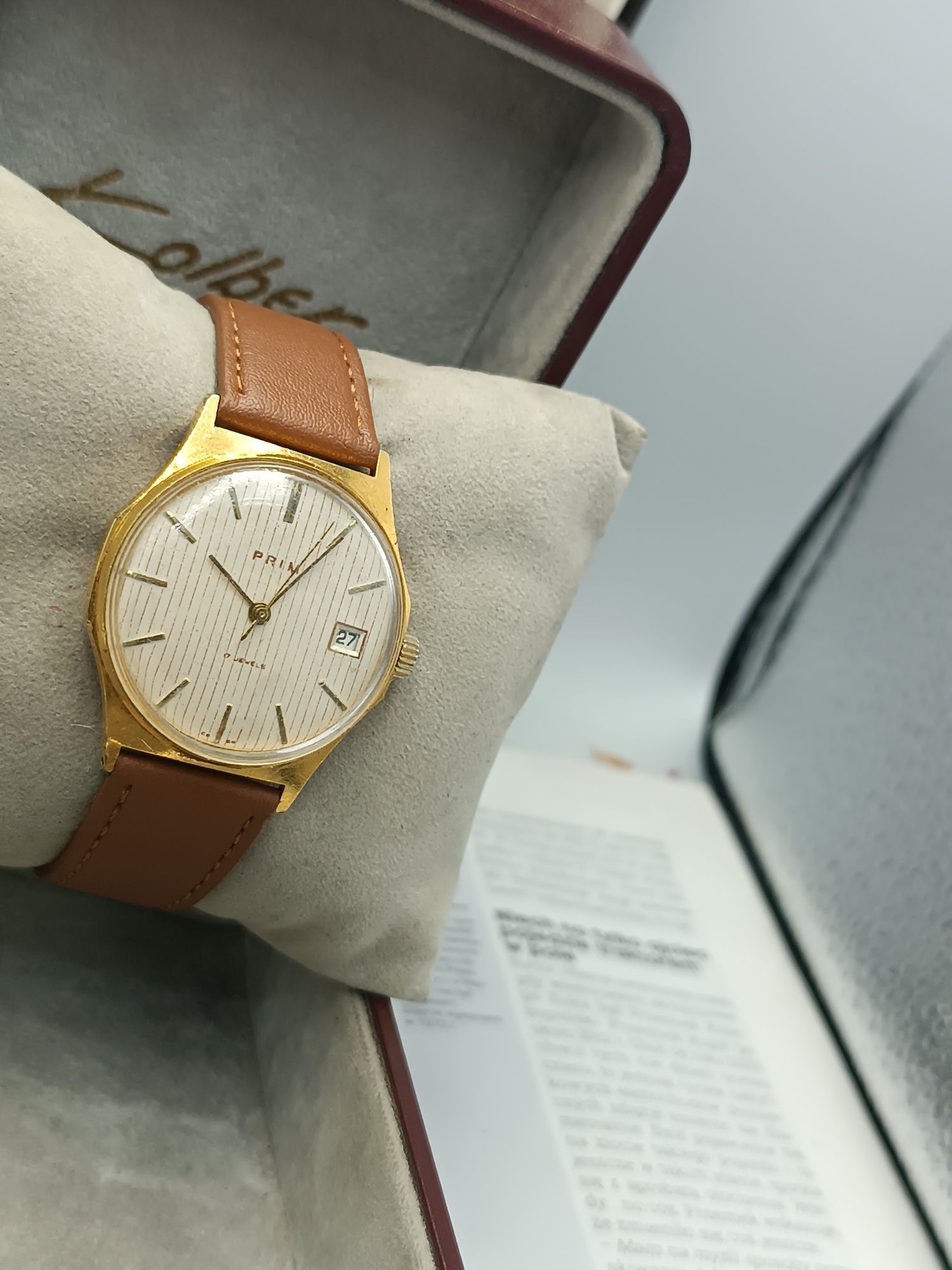Zegarek prim mechaniczy Czechosłowacja pozłacany e
