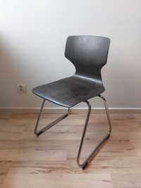 krzesło vintage FLOTOTTO drewniane na chromowanych płozach