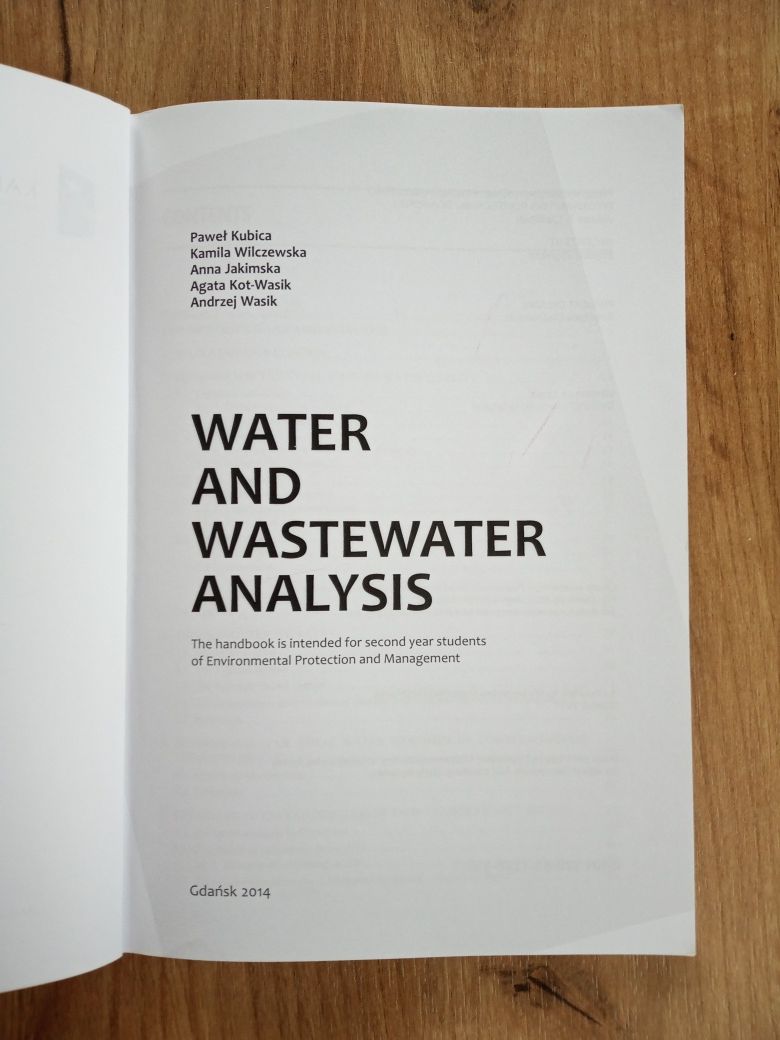 Podręcznik Water and wastewater analysis Politechnika Gdańska 2014