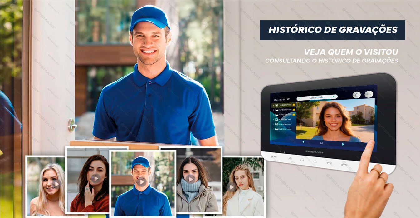 Vídeo Porteiro Monitor 7" HD TFT|P. Externo 2MP HD Tuya  VP296