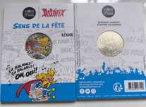Moeda prata colorida - Astérix - "Sense de la fête"