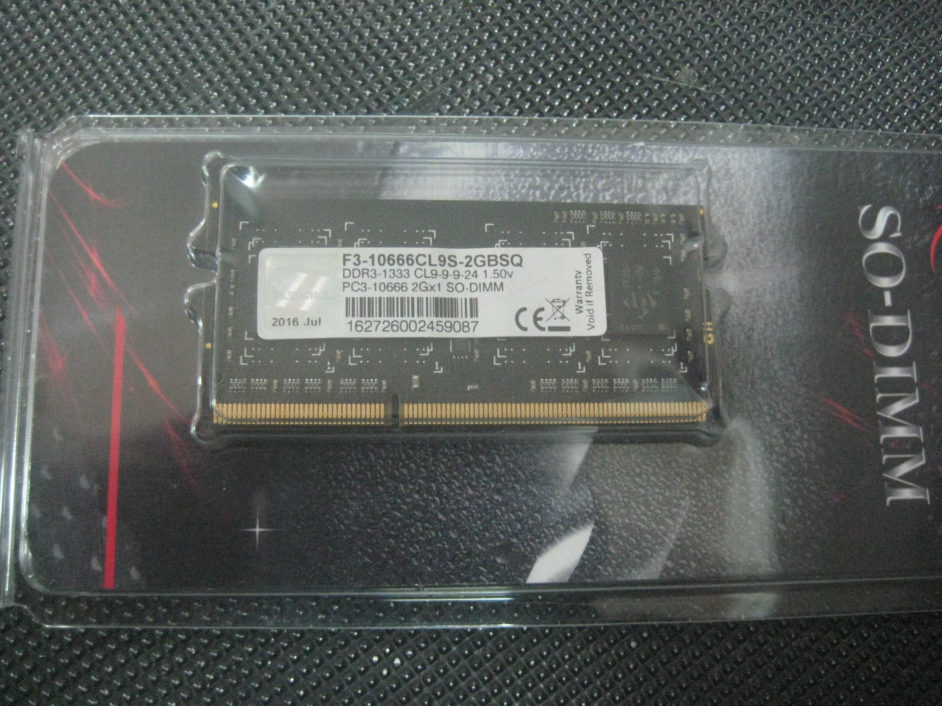 memórias so-dimm DDR3 1333 g.skill 2GB