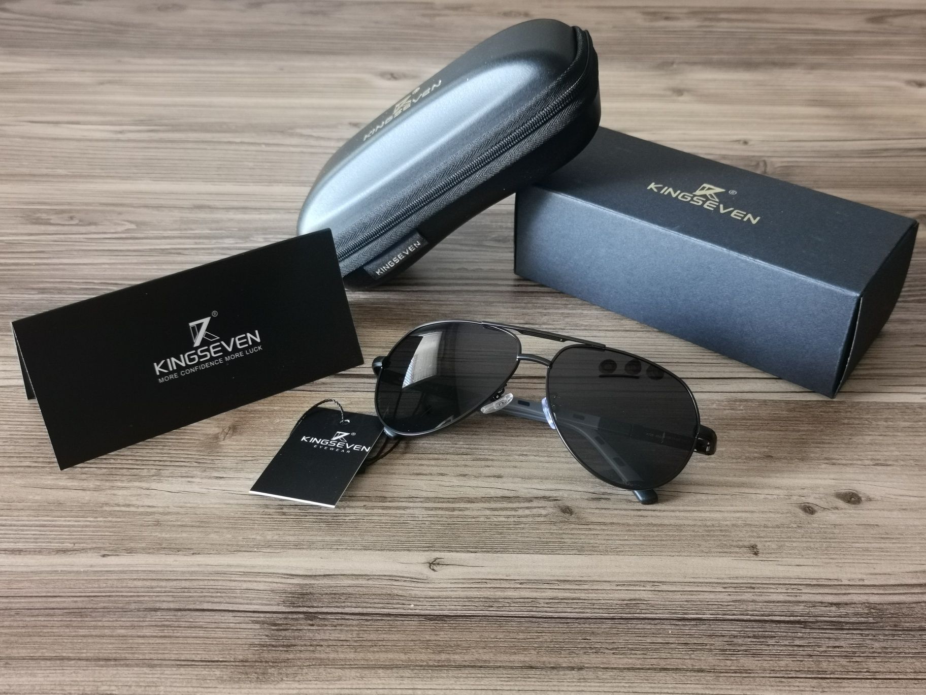 Okulary Przeciwsłoneczne Kingseven Aviator Black Glass