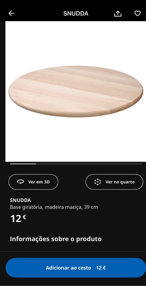 Vendo tábua de cortar e base giratória da IKEA