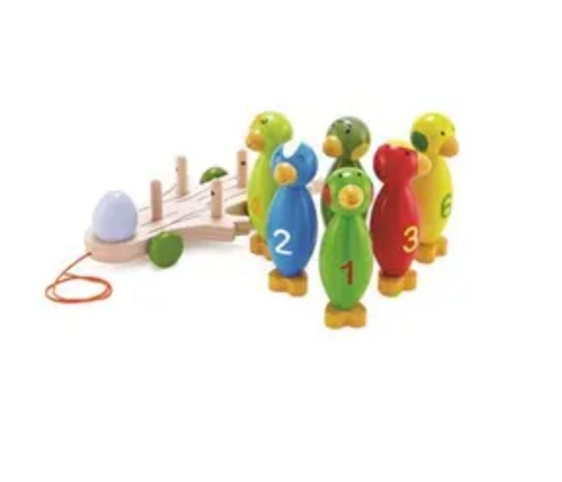 ЭКО игрушка Hape боулинг с попугаями