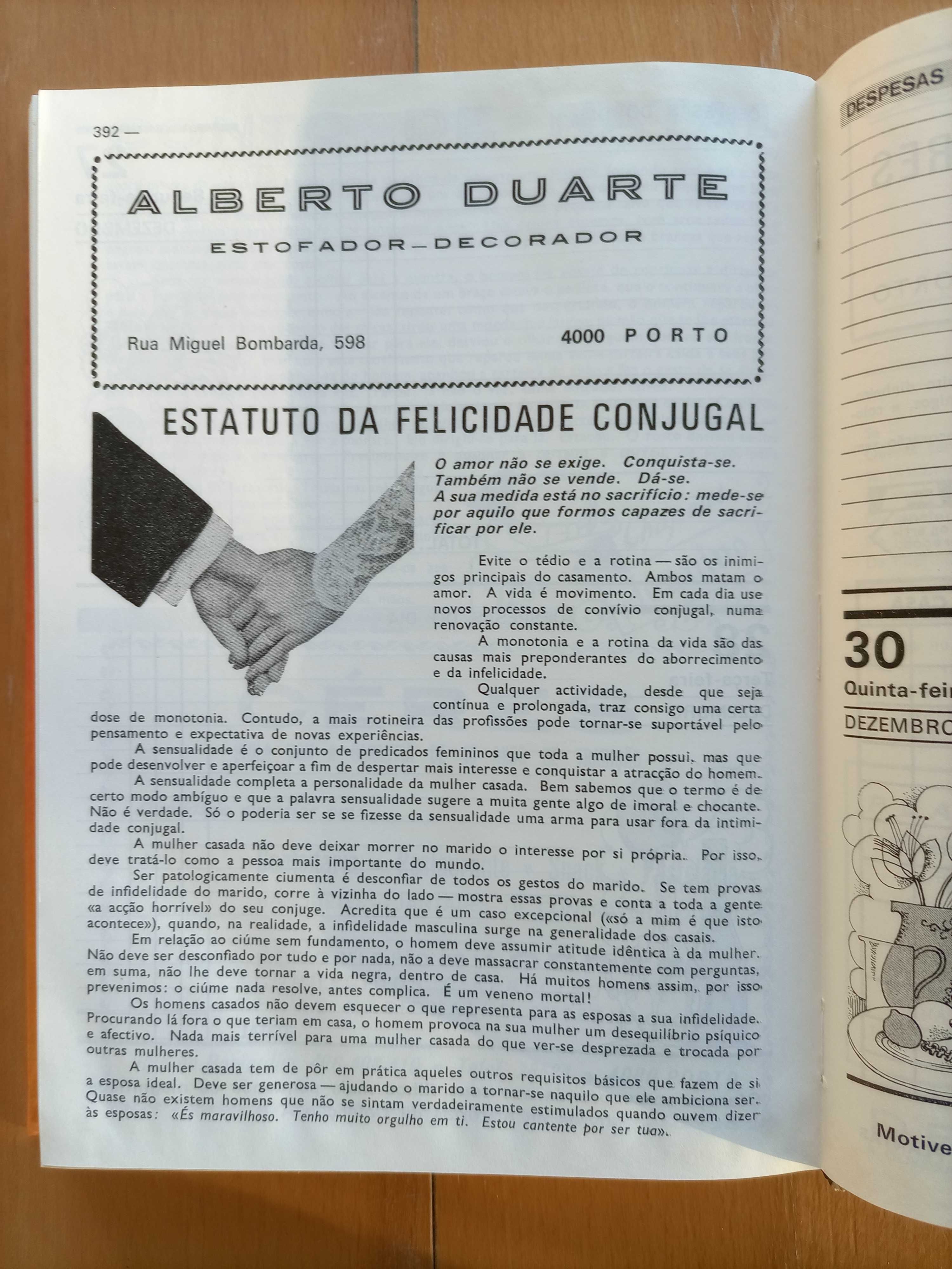 Agenda Doméstica 1982 - Artigo coleção