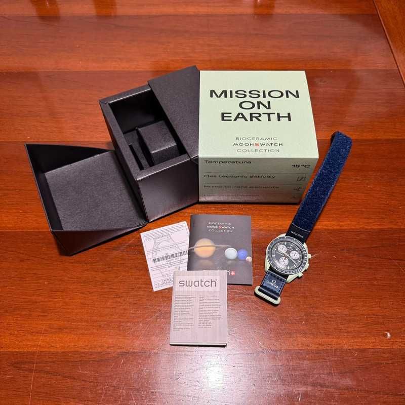 Omega x Swatch SO33G100 Ziemia - Trwały i ekologiczny model