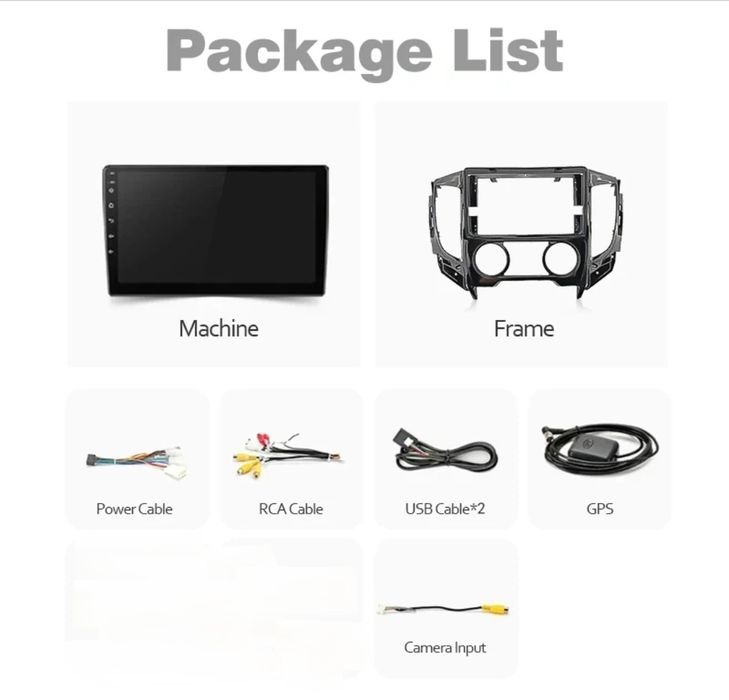 Radio 2 DIN Android 9" Mitsubishi Triton/L200 + carplay + GPS