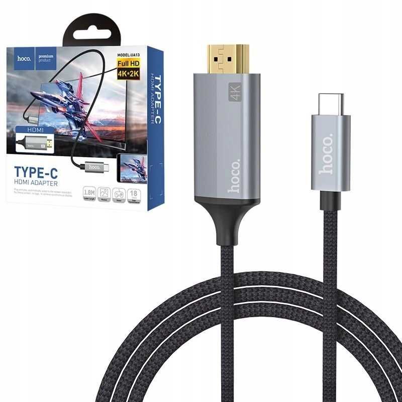 Hoco UA13 kabel HDMI USB-C 4K do Telefonu Tabletu