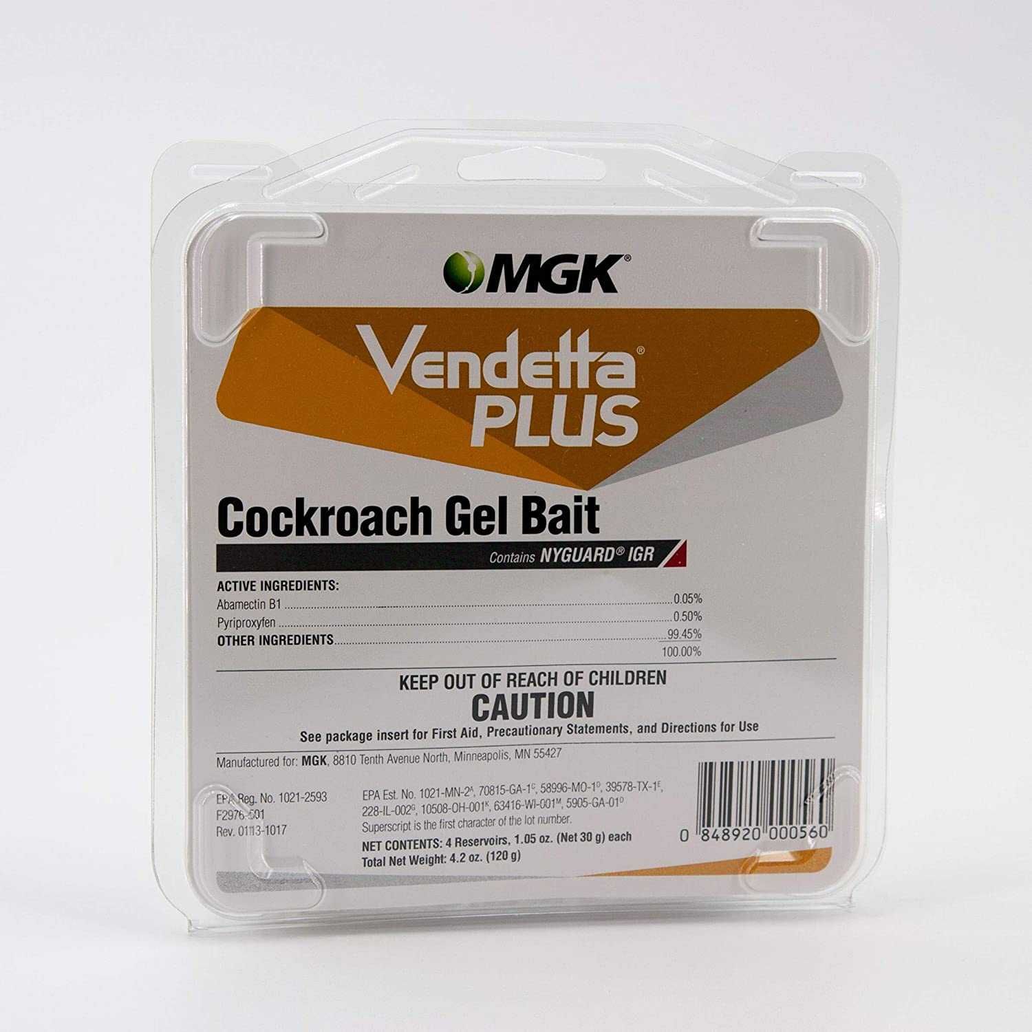 Гель от тараканов VENDETTA PLUS Cockroach Gel (MGK, США), 1 тюб, 30 г