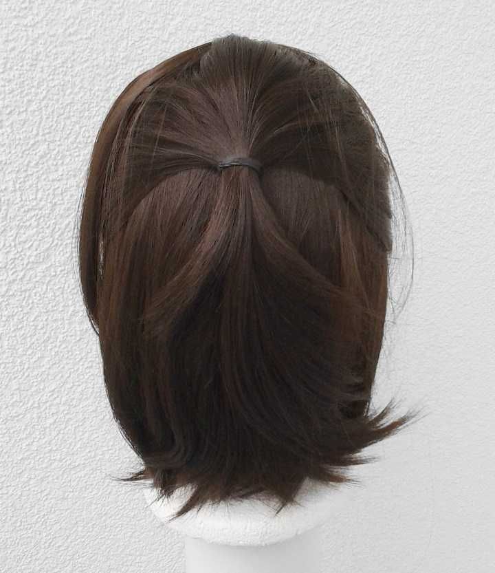 Brązowa peruka z kitką cosplay brązowy wig Zoe Hange Atak Tytanów