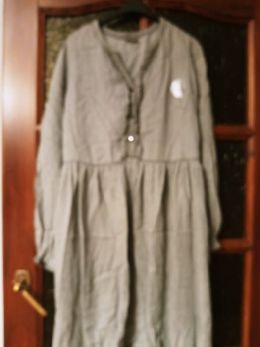 Sukienka damska luzna 42 44 kolor khaki bawelna