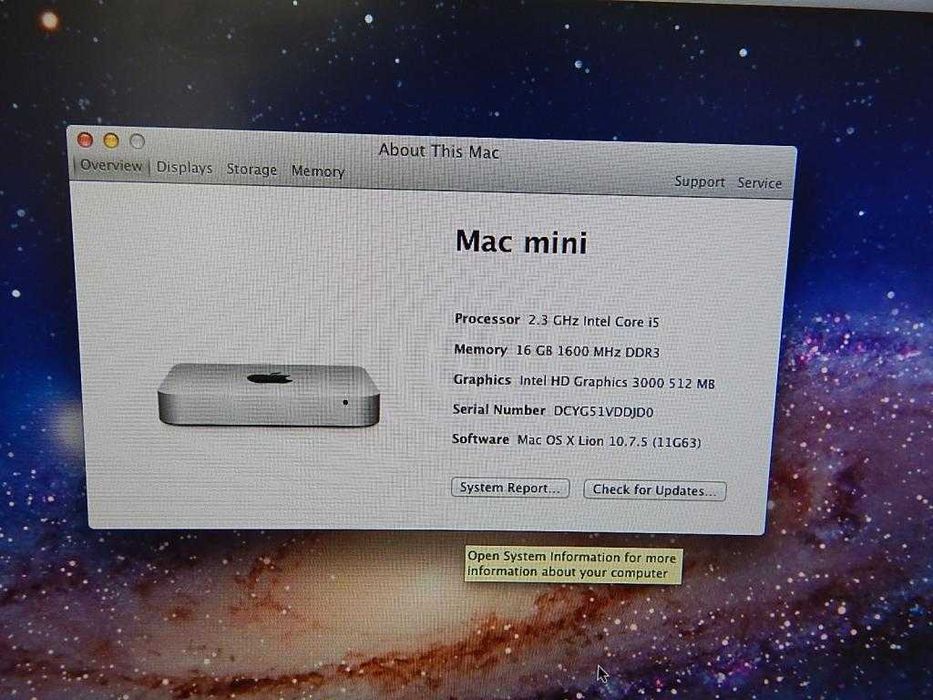 Apple Mac mini (Mid 2011) A1347 RAM 16Gb 128Gb