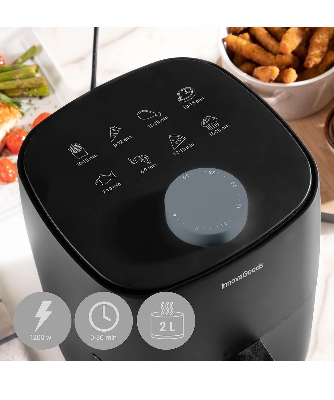 Frytkownica Bezolejowa InnovaGoods Fryinn Lite 2000 Czarny 1200W 2 L