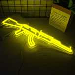 NIESAMOWITA ! Lampka LED Neon Karabin AK-47 DUŻY 50 CM Kolor Żółty