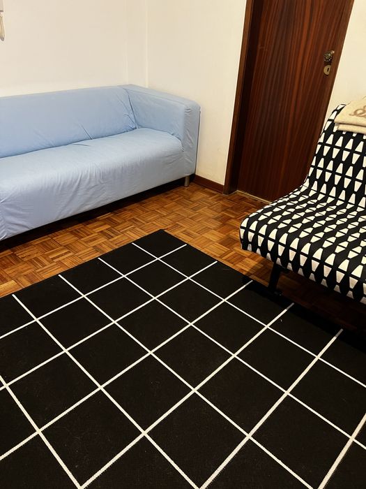 Conjunto tapete, sofa e poltrona