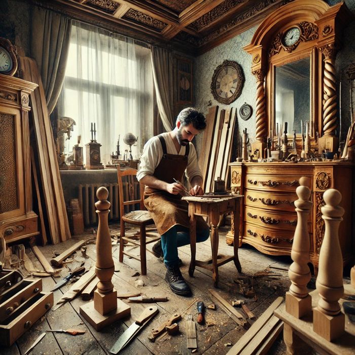 Ремонт и реставрация мебели .