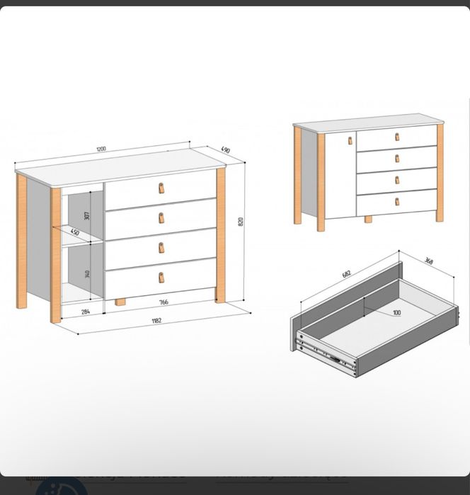 Komoda Veres Monaco biala ze skladanym przewijakiem szerokim 90