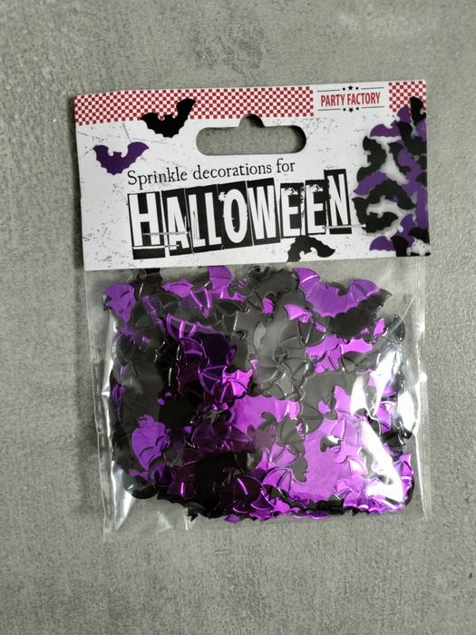 Posypka dekoracyjna z motywem nietoperzy na Halloween