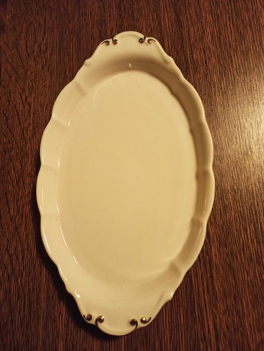 Zestaw porcelany Royal Albert Val d'Or Cukiernica+Mlecznik+Tacka