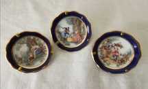 Três miniaturas pratos limoges