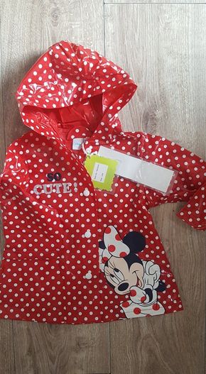 Disney-sliczna kurteczka przeciwdeszczowa- minnie mouse 74/80 nowa