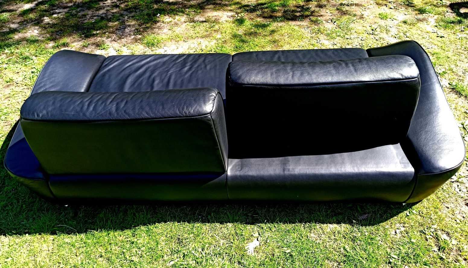 Skórzana sofa kanapa czarna