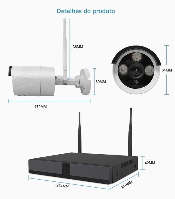 Conjunto CCTV * 4 Câmaras * SEM FIOS/WiFi * FullHD