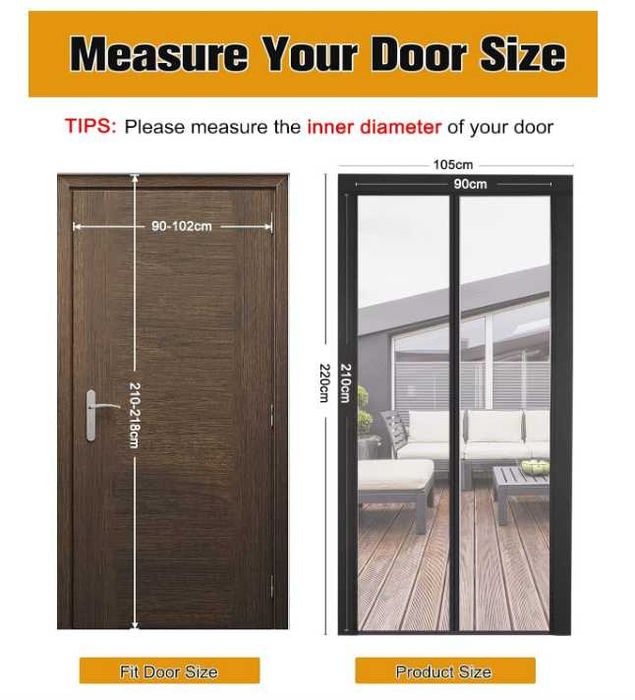 Moskitiera do drzwi magnetyczna Anpro 90 x 212 CM