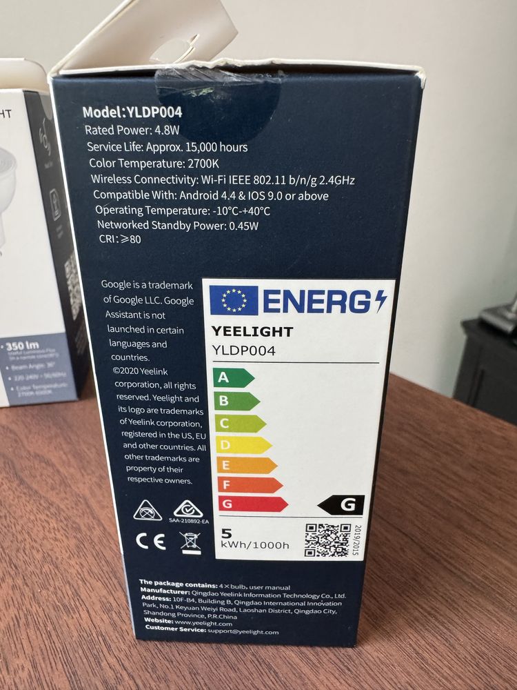 Inteligentna żarówka LED YEELIGHT YLDP004 4.8W GU10 Wi-Fi (4 szt.)