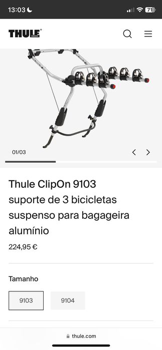 Porta 3 bicicletas Thule ClipeOn 9103