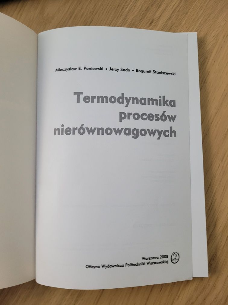 Termodynamika procesów nierównowagowych - Poniewski, Sado, Staniszewsk