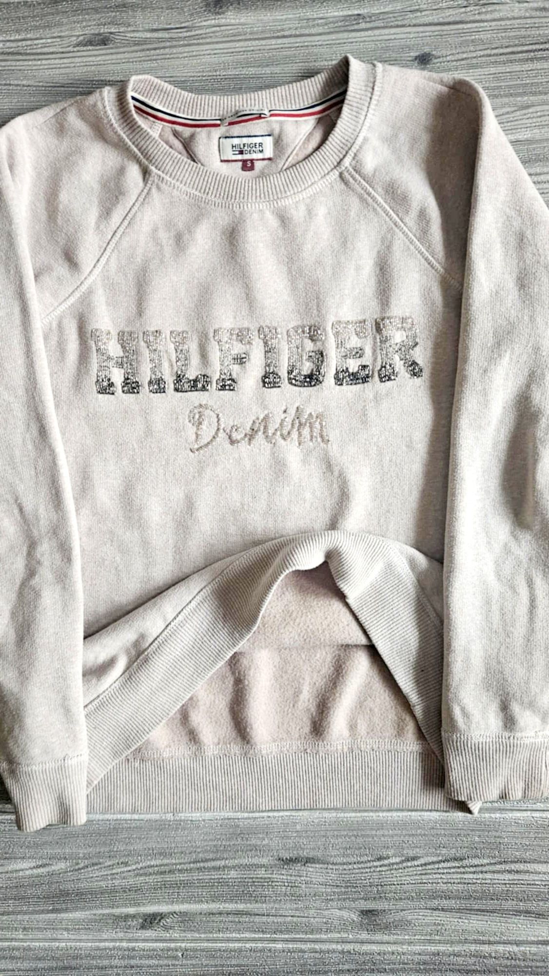 Bluza damska Tommy Hilfiger beżowa ocieplana S M modna jesienna zimowa