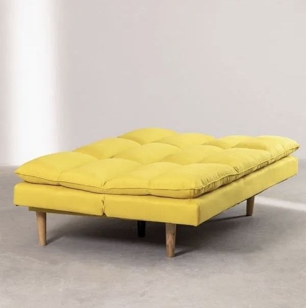 Kanapa sofa rozkładana Birdy żółta z tkaniny Veka DOSTAWA OKAZJA !!!
