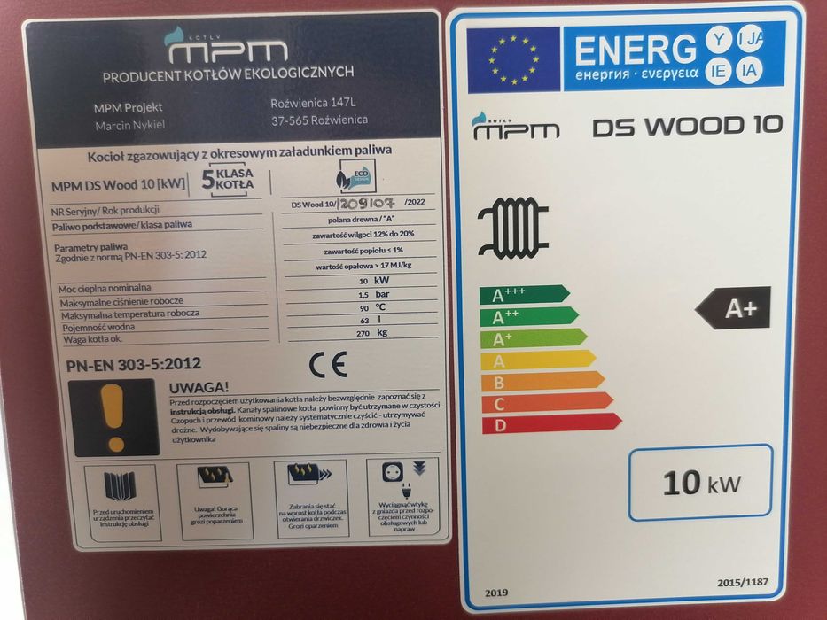 Kocioł na drewno MPM DS WOOD Plus 10 kW dofinansowanie Promocja