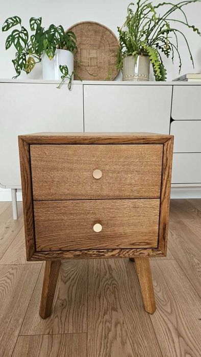 Szafki stoliki nocne dębowe ,dwie szuflady